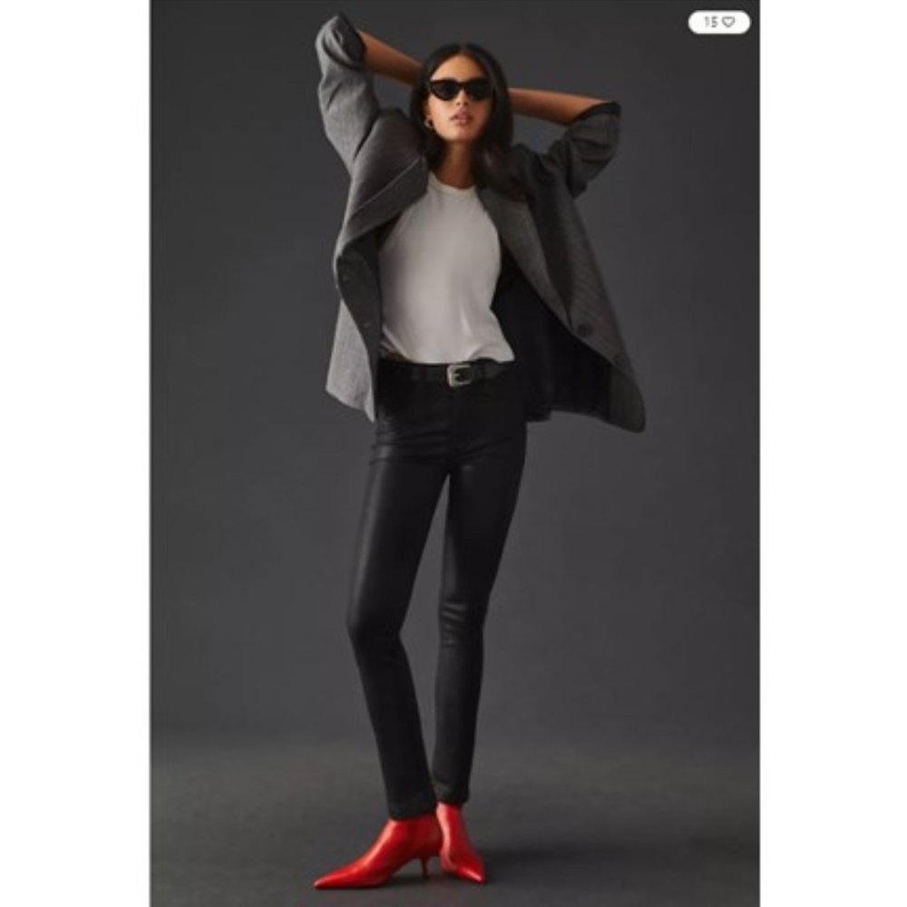 NWT-Joe's Jeans x Anthropologie Black Coated Skinny Jeans - 32